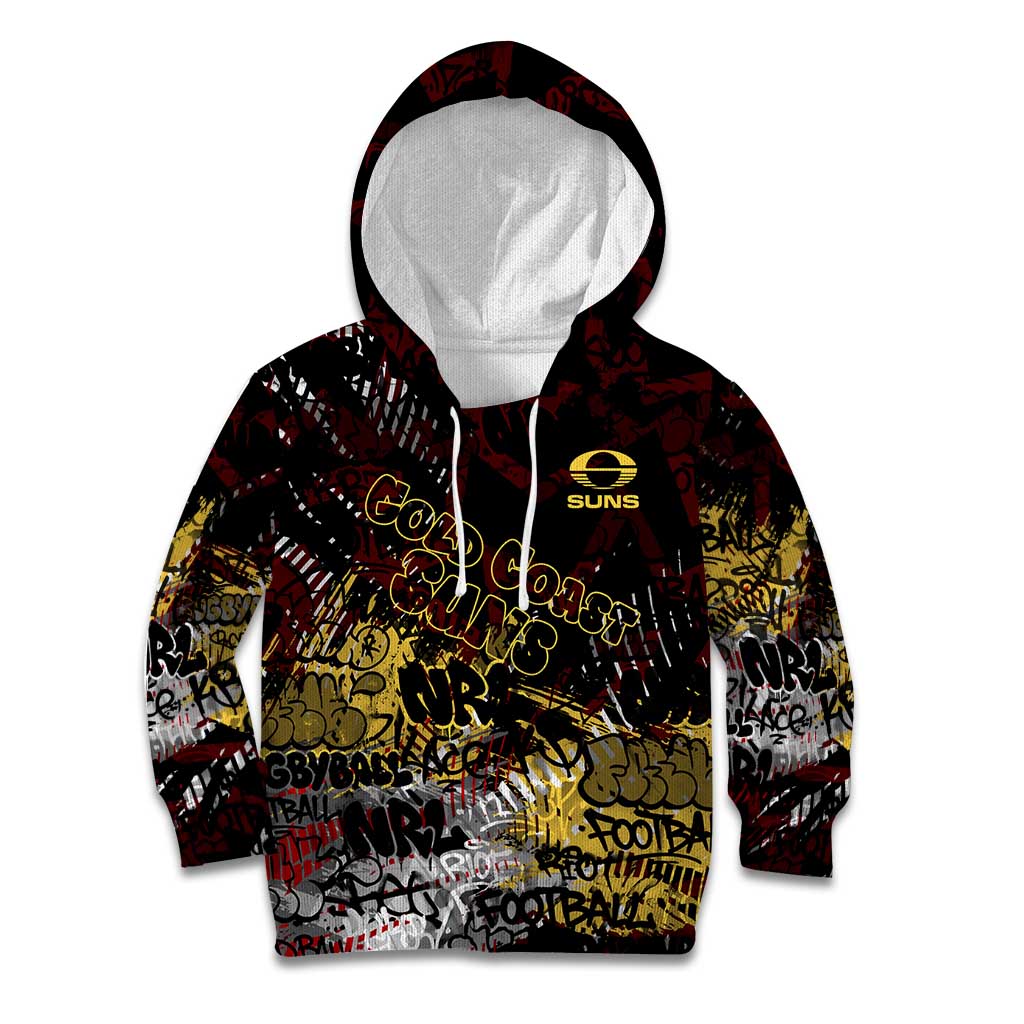 Gold Coast Suns Kid Hoodie Urban Graffiti Street Art - Bold Abstract Spray Paint