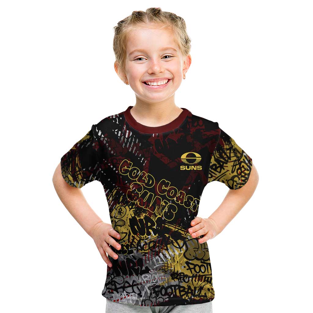 Gold Coast Suns Kid T Shirt Urban Graffiti Street Art - Bold Abstract Spray Paint