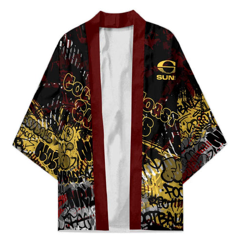 Gold Coast Suns Kimono Urban Graffiti Street Art - Bold Abstract Spray Paint