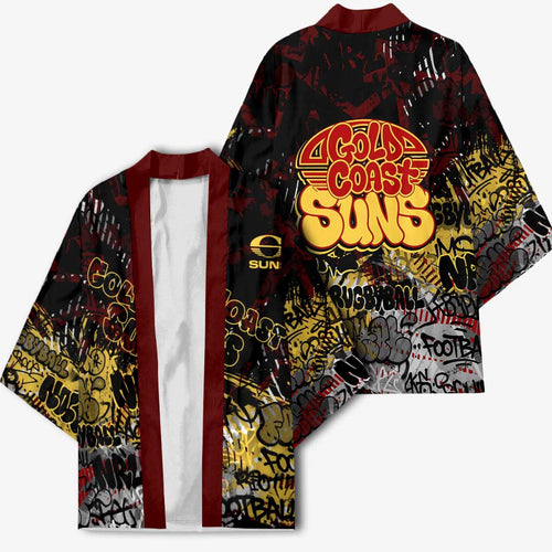 Gold Coast Suns Kimono Urban Graffiti Street Art - Bold Abstract Spray Paint