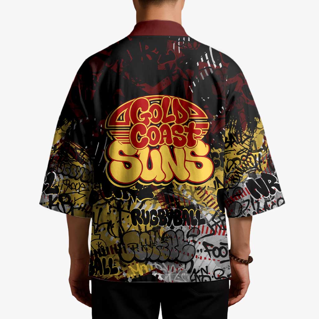 Gold Coast Suns Kimono Urban Graffiti Street Art - Bold Abstract Spray Paint