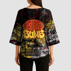 Gold Coast Suns Kimono Sleeve Blouse Urban Graffiti Street Art - Bold Abstract Spray Paint
