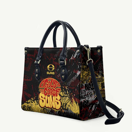 Gold Coast Suns Leather Bag Urban Graffiti Street Art - Bold Abstract Spray Paint