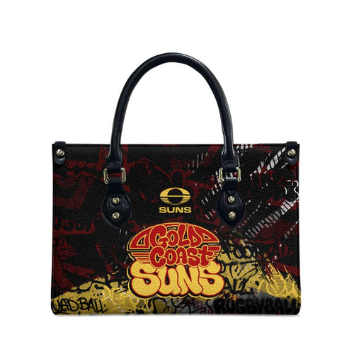 Gold Coast Suns Leather Bag Urban Graffiti Street Art - Bold Abstract Spray Paint