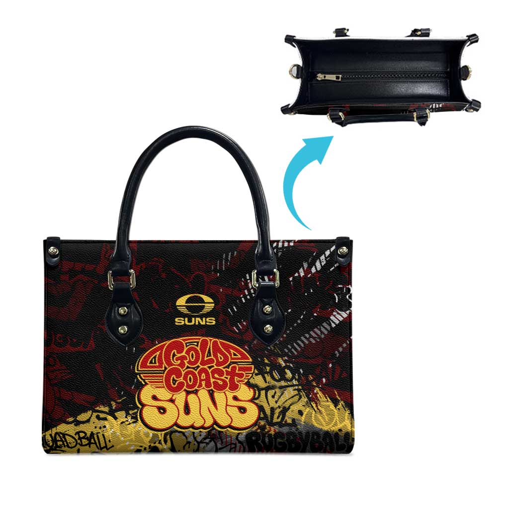 Gold Coast Suns Leather Bag Urban Graffiti Street Art - Bold Abstract Spray Paint