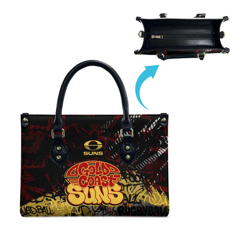 Gold Coast Suns Leather Bag Urban Graffiti Street Art - Bold Abstract Spray Paint