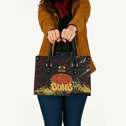 Gold Coast Suns Leather Bag Urban Graffiti Street Art - Bold Abstract Spray Paint