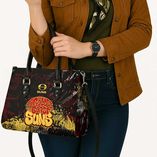 Gold Coast Suns Leather Bag Urban Graffiti Street Art - Bold Abstract Spray Paint