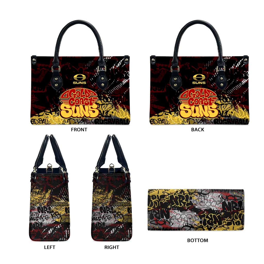 Gold Coast Suns Leather Bag Urban Graffiti Street Art - Bold Abstract Spray Paint