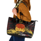 Gold Coast Suns Leather Tote Bag Urban Graffiti Street Art - Bold Abstract Spray Paint