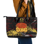 Gold Coast Suns Leather Tote Bag Urban Graffiti Street Art - Bold Abstract Spray Paint