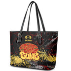 Gold Coast Suns Leather Tote Bag Urban Graffiti Street Art - Bold Abstract Spray Paint