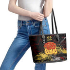 Gold Coast Suns Leather Tote Bag Urban Graffiti Street Art - Bold Abstract Spray Paint