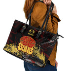 Gold Coast Suns Leather Tote Bag Urban Graffiti Street Art - Bold Abstract Spray Paint