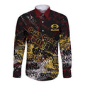 Gold Coast Suns Long Sleeve Button Shirt Urban Graffiti Street Art - Bold Abstract Spray Paint
