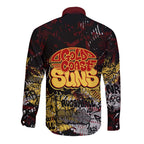 Gold Coast Suns Long Sleeve Button Shirt Urban Graffiti Street Art - Bold Abstract Spray Paint