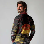 Gold Coast Suns Long Sleeve Polo Shirt Urban Graffiti Street Art - Bold Abstract Spray Paint
