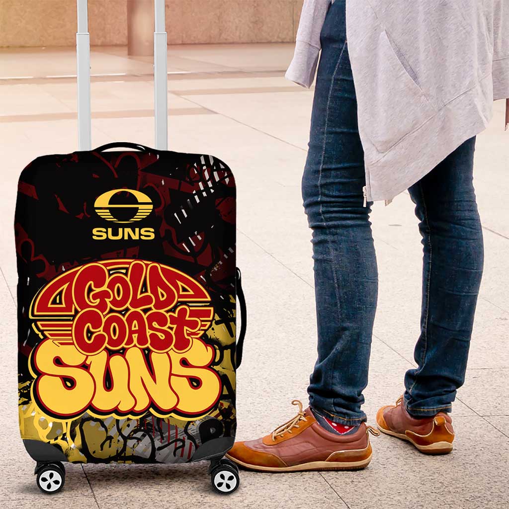 Gold Coast Suns Luggage Cover Urban Graffiti Street Art - Bold Abstract Spray Paint