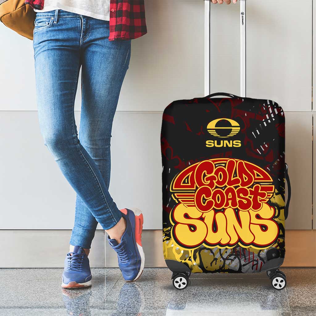 Gold Coast Suns Luggage Cover Urban Graffiti Street Art - Bold Abstract Spray Paint