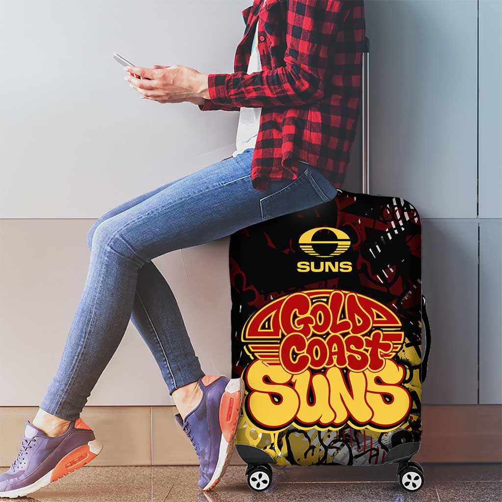 Gold Coast Suns Luggage Cover Urban Graffiti Street Art - Bold Abstract Spray Paint