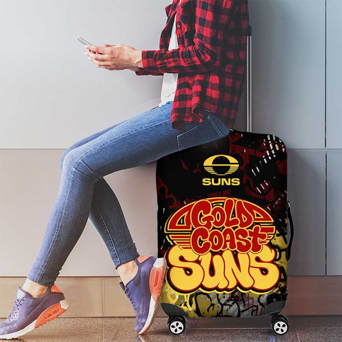 Gold Coast Suns Luggage Cover Urban Graffiti Street Art - Bold Abstract Spray Paint