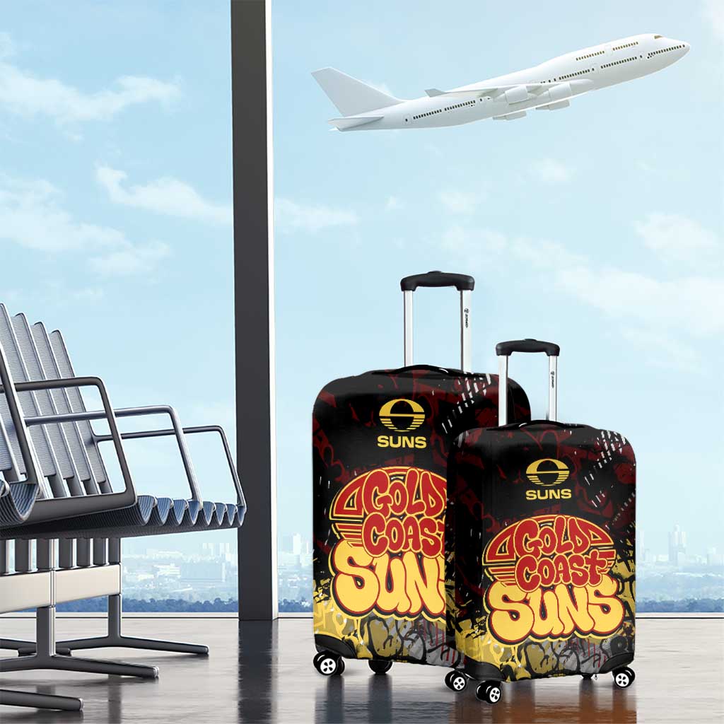 Gold Coast Suns Luggage Cover Urban Graffiti Street Art - Bold Abstract Spray Paint