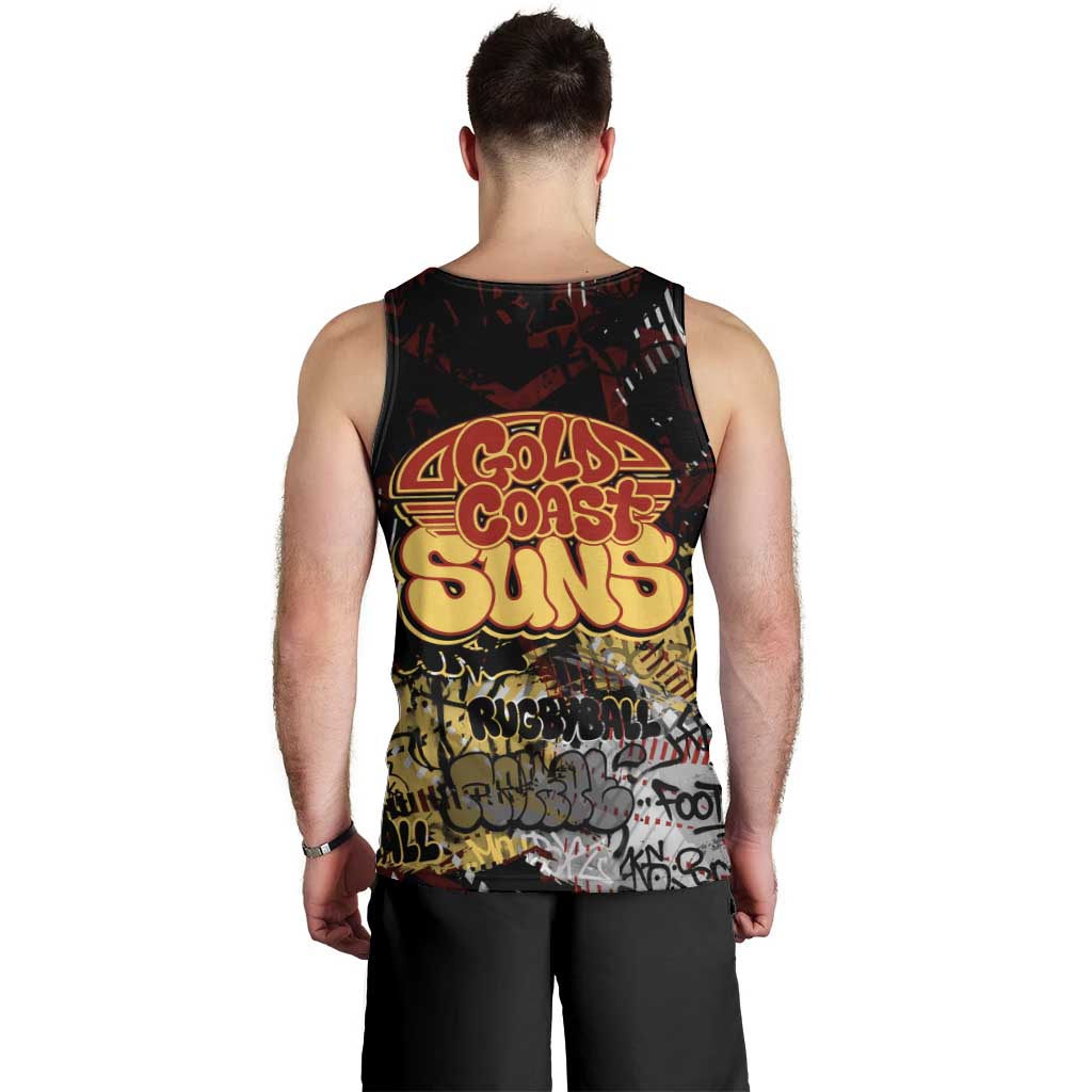 Gold Coast Suns Men Tank Top Urban Graffiti Street Art - Bold Abstract Spray Paint
