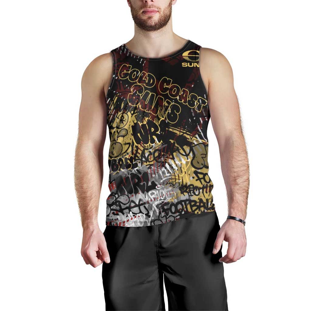 Gold Coast Suns Men Tank Top Urban Graffiti Street Art - Bold Abstract Spray Paint