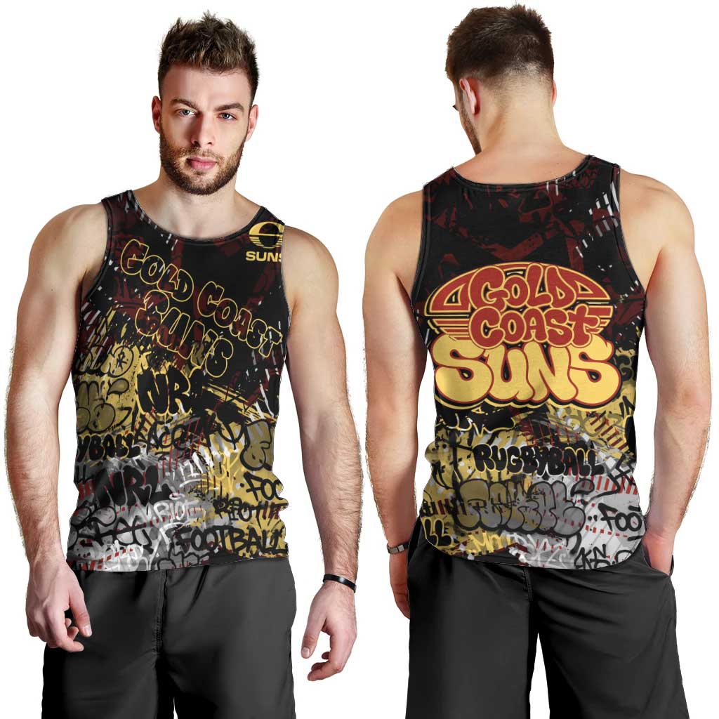 Gold Coast Suns Men Tank Top Urban Graffiti Street Art - Bold Abstract Spray Paint