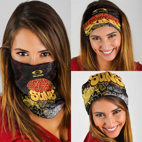 Gold Coast Suns Neck Gaiter Urban Graffiti Street Art - Bold Abstract Spray Paint