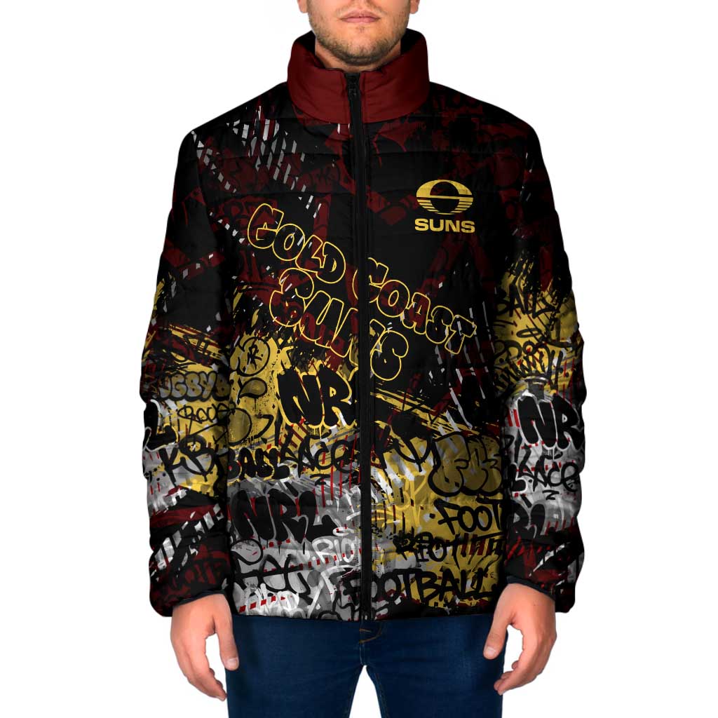Gold Coast Suns Padded Jacket Urban Graffiti Street Art - Bold Abstract Spray Paint