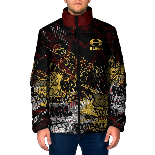 Gold Coast Suns Padded Jacket Urban Graffiti Street Art - Bold Abstract Spray Paint