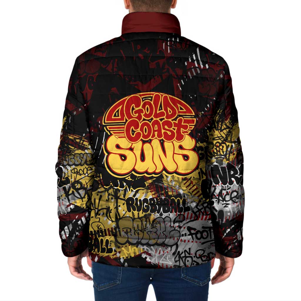 Gold Coast Suns Padded Jacket Urban Graffiti Street Art - Bold Abstract Spray Paint