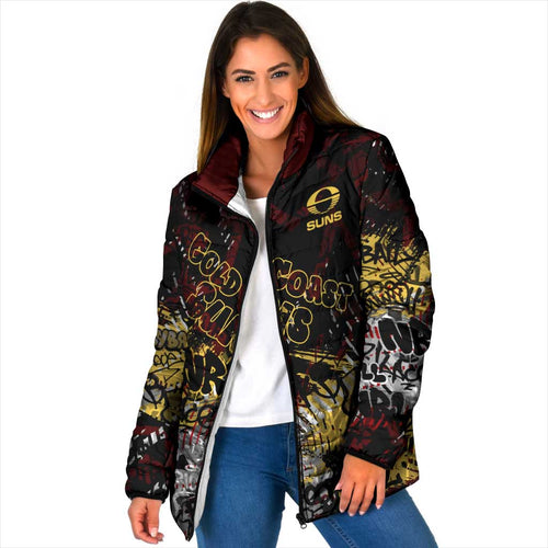 Gold Coast Suns Padded Jacket Urban Graffiti Street Art - Bold Abstract Spray Paint