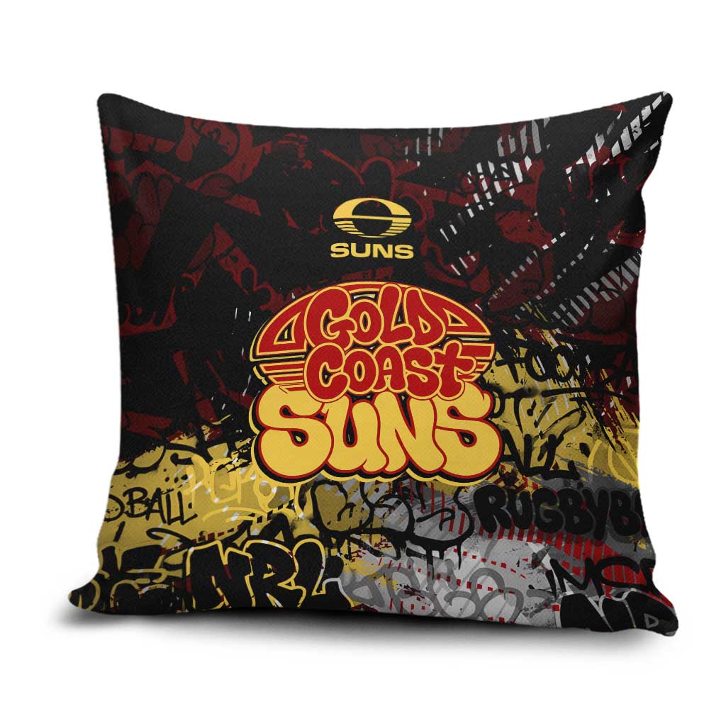 Gold Coast Suns Pillow Cover Urban Graffiti Street Art - Bold Abstract Spray Paint