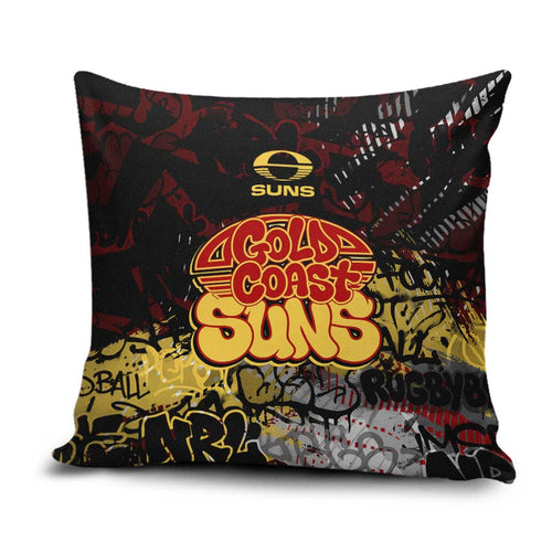 Gold Coast Suns Pillow Cover Urban Graffiti Street Art - Bold Abstract Spray Paint