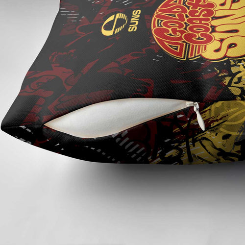 Gold Coast Suns Pillow Cover Urban Graffiti Street Art - Bold Abstract Spray Paint