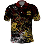 Gold Coast Suns Polo Shirt Urban Graffiti Street Art - Bold Abstract Spray Paint