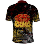 Gold Coast Suns Polo Shirt Urban Graffiti Street Art - Bold Abstract Spray Paint