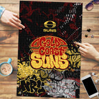 Gold Coast Suns Puzzle Urban Graffiti Street Art - Bold Abstract Spray Paint