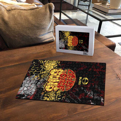 Gold Coast Suns Puzzle Urban Graffiti Street Art - Bold Abstract Spray Paint
