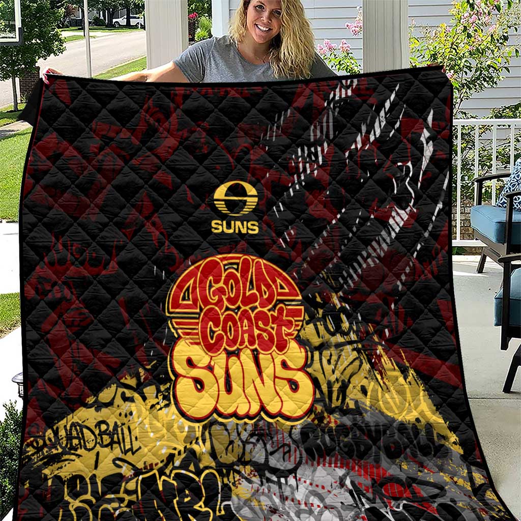 Gold Coast Suns Quilt Urban Graffiti Street Art - Bold Abstract Spray Paint