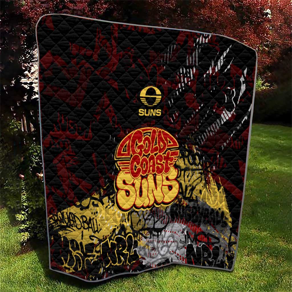 Gold Coast Suns Quilt Urban Graffiti Street Art - Bold Abstract Spray Paint