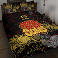 Gold Coast Suns Quilt Bed Set Urban Graffiti Street Art - Bold Abstract Spray Paint