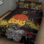 Gold Coast Suns Quilt Bed Set Urban Graffiti Street Art - Bold Abstract Spray Paint