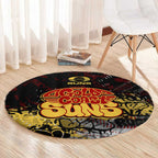 Gold Coast Suns Round Carpet Urban Graffiti Street Art - Bold Abstract Spray Paint