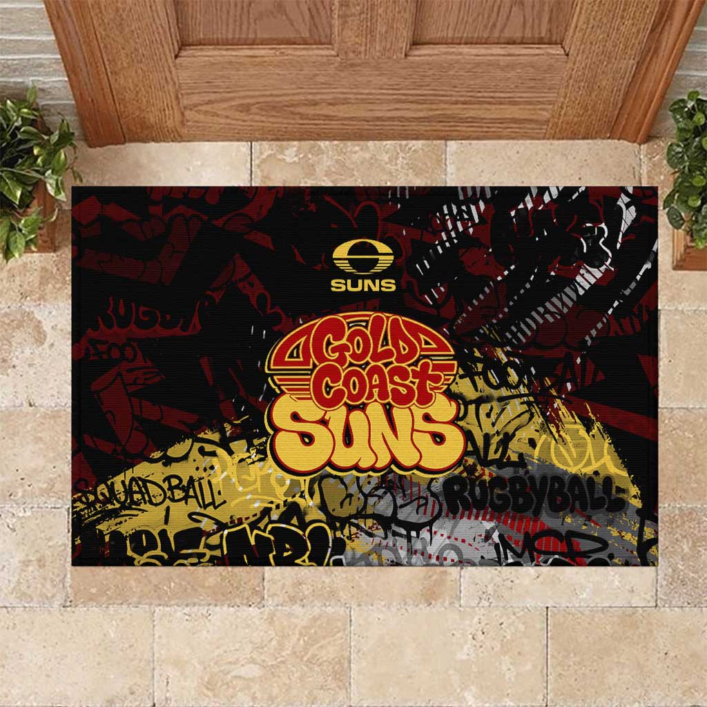 Gold Coast Suns Rubber Doormat Urban Graffiti Street Art - Bold Abstract Spray Paint
