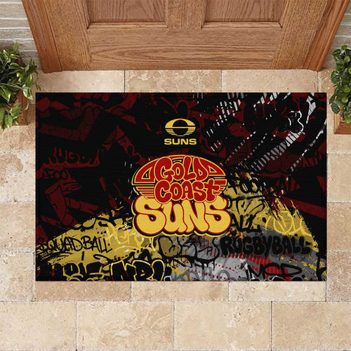 Gold Coast Suns Rubber Doormat Urban Graffiti Street Art - Bold Abstract Spray Paint
