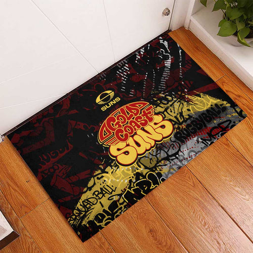 Gold Coast Suns Rubber Doormat Urban Graffiti Street Art - Bold Abstract Spray Paint