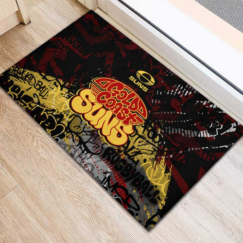 Gold Coast Suns Rubber Doormat Urban Graffiti Street Art - Bold Abstract Spray Paint